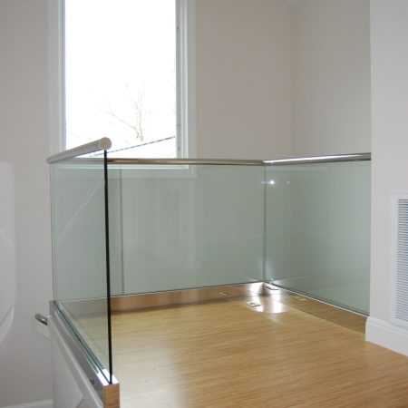 Glass Handrail with Silver Trim